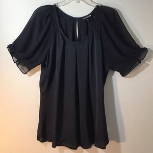 Black short sleeve dress blouse by Express